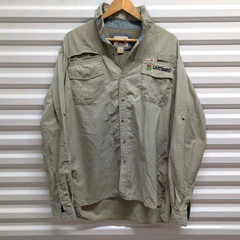 Performance Outdoors Dakota Grizzly Men's Size XL Khaki Nylon Button Front Shirt
